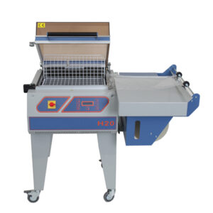 Ein Haubenschrumpfgerät DEMPACK mit Beutelauflage.