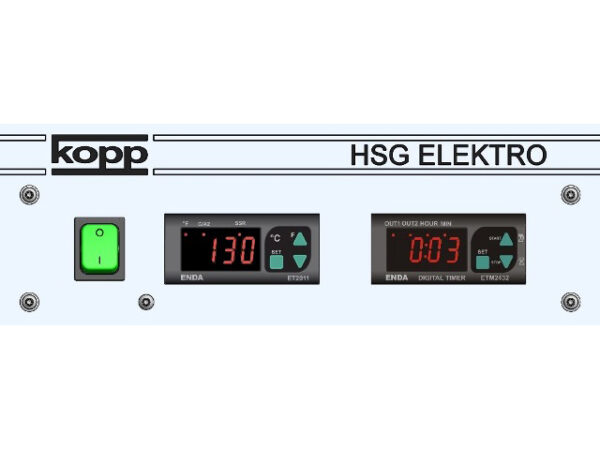 Ein Heißsiegelgerät HSG Elektro mit Steuerung.