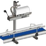 Das Durchlaufschweißgerät MSP mit Tischstativ und Rollenbahn.