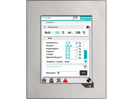 Das Display des Heißsiegelgerät K600V mit Touchpanel.