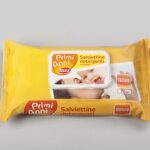 Baby Reinigungstücher verpackt in eine gelbe Schlauchbeutelverpackung