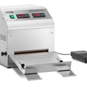 Ein Heißsiegelgerät mit Fußpedal und Beutelauflage