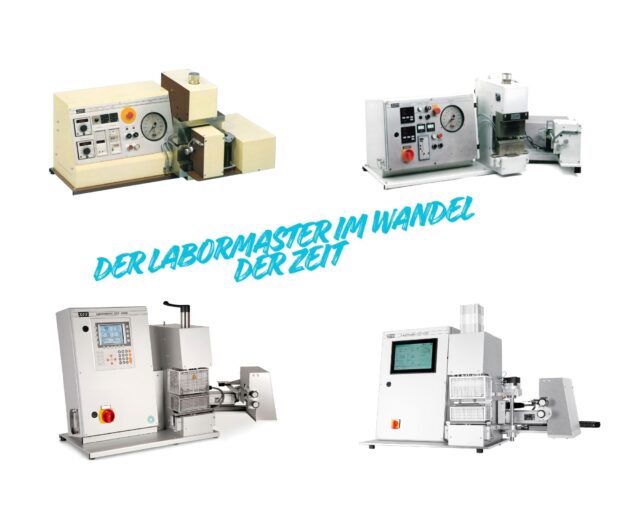 Labormaster Collage mit Geräten aus fünf Jahrzehnten